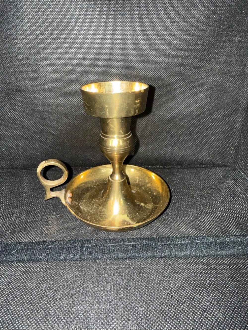 Brass Chamberstick Candlestick Holder taper finger loop OSK